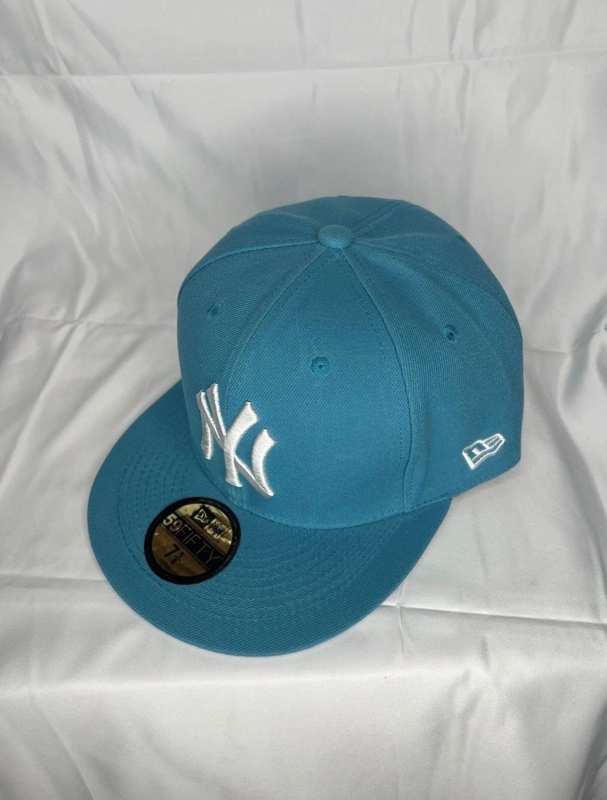 New York Yankees Teal Blue 59FIFTY Fitted Hat – White Logo