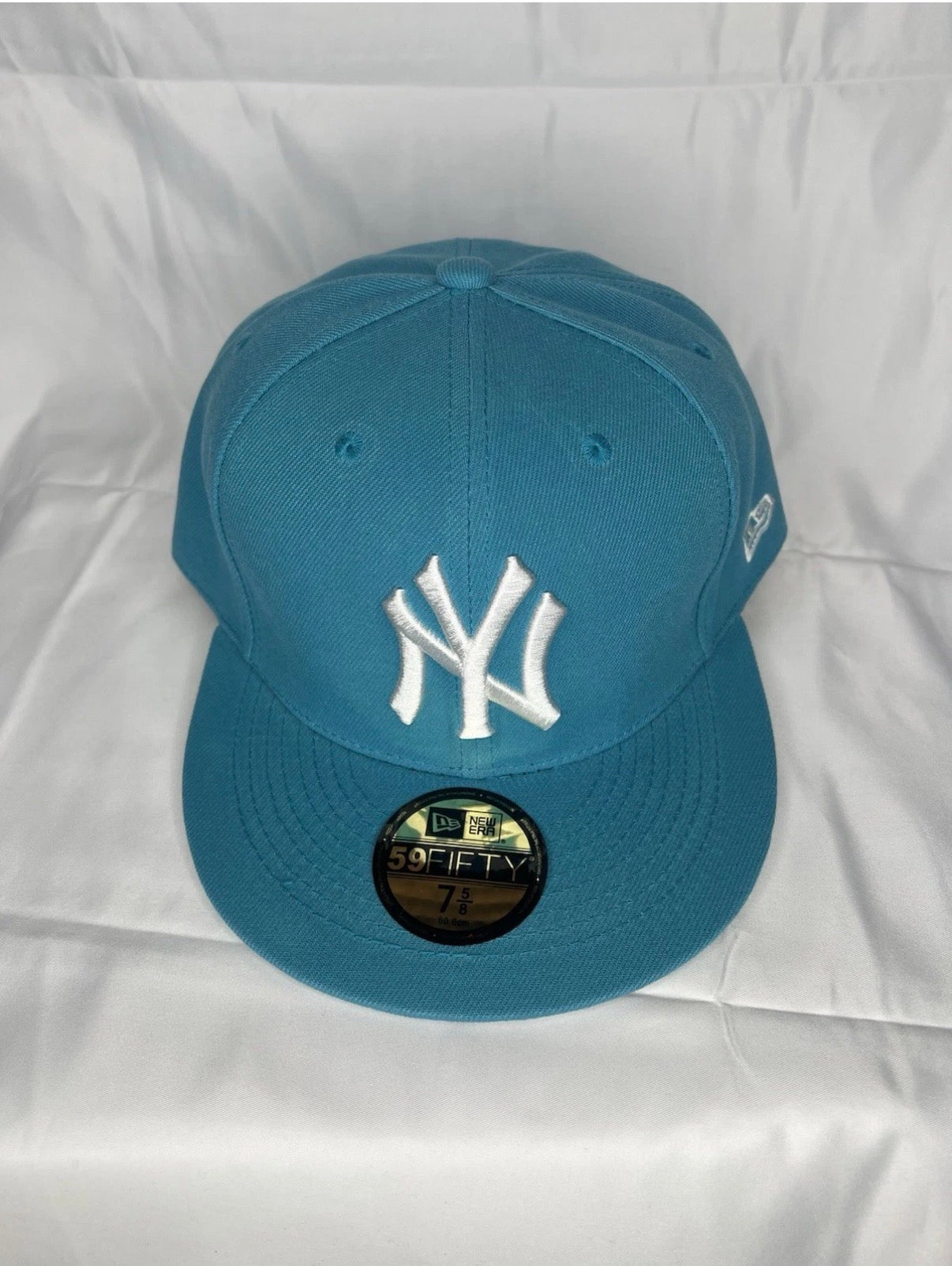 New York Yankees Teal Blue 59FIFTY Fitted Hat – White Logo