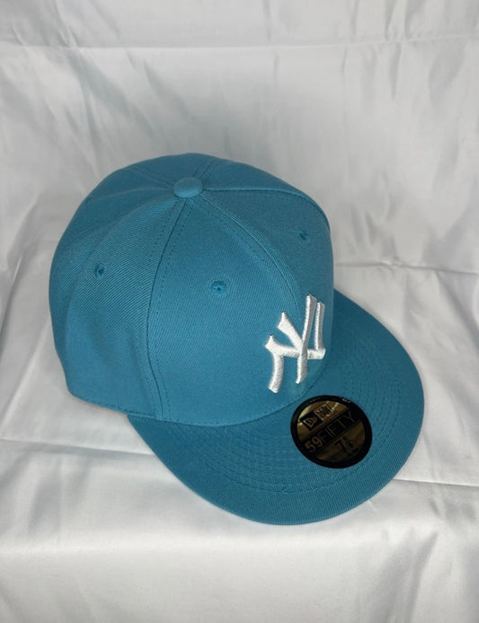 New York Yankees Teal Blue 59FIFTY Fitted Hat – White Logo